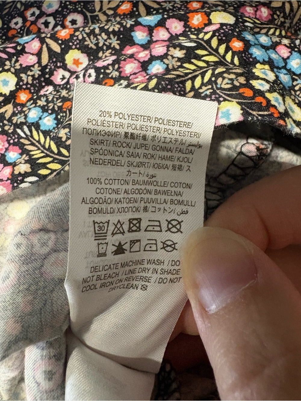 Boden midi dress mix tiered sweatshirt colorful floral print skirt womens size 2 - Picture 6 of 6